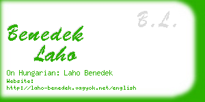 benedek laho business card